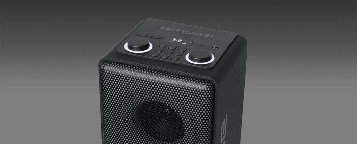 Muse Altavoz Bluetooth 60W con Batería 1800mAh, Entrada AUX y Micro, 29 cm