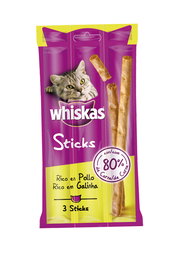 Whiskas SNACKS STICKS POLLO - Tiras de pollo para perros, 28 unidades