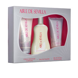 Aire Sevilla Estuche de Perfume para Mujer LOTE 3 pz Original Clásica Eau de Toilette 100 ml + Crema Corporal 150 ml + Gel Exfoliante 150 ml