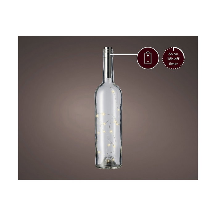 Lumineo Tapón de guirnalda micro LED para botella con 15 LEDs blanco cálido Lumineo Tapón de guirnalda micro LED para botella con 15 LEDs blanco cálido