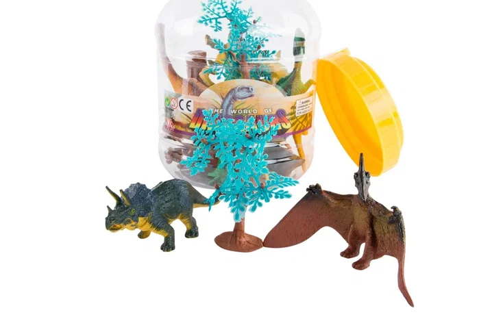 DKD Home Decor Set de 20 Dinosaurios y Animales Multicolor en PVC