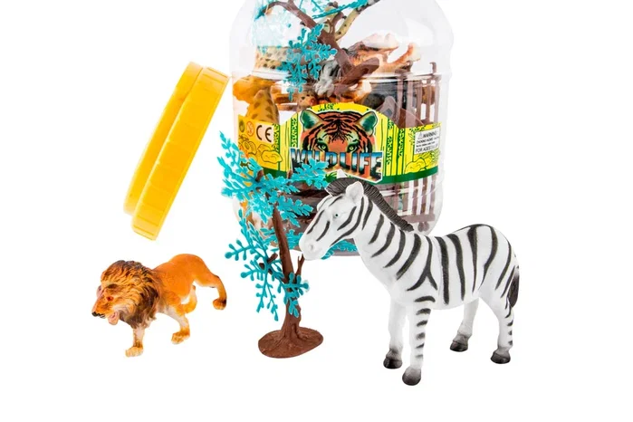 DKD Home Decor Set de 20 Dinosaurios y Animales Multicolor en PVC