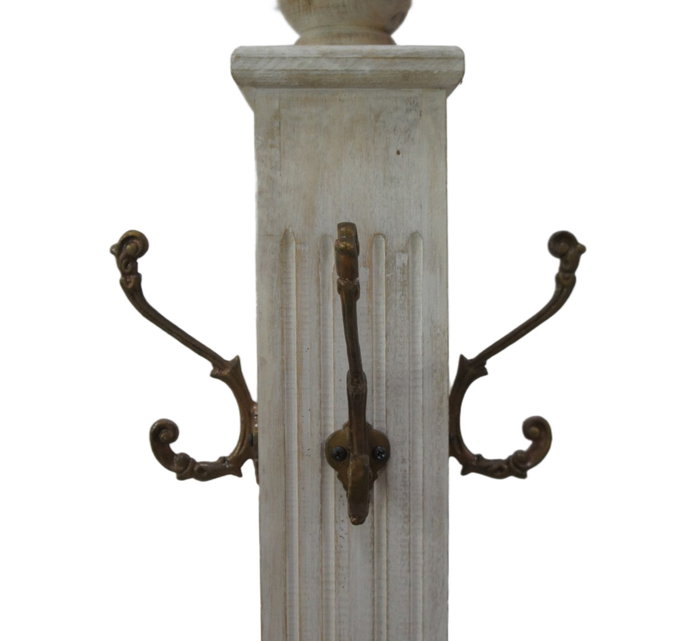 DKD Home Decor Lámpara de pie con Perchero Blanco Decapé