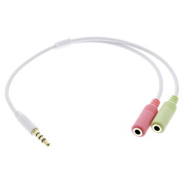 InLine 99302W Adaptador de audio de 3,5mm a 2x 3,5mm blanco