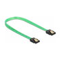 DeLOCK Cable SATA III 6 Gb/s efecto brillo UV verde 30 cm