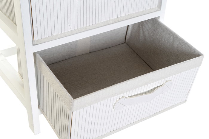 DKD Home Decor Cajonera de Bambú y Paulownia Blanca con 2 Cajones