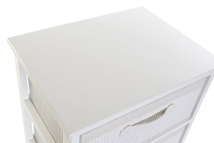 DKD Home Decor Cajonera de Bambú y Paulownia Blanca con 2 Cajones