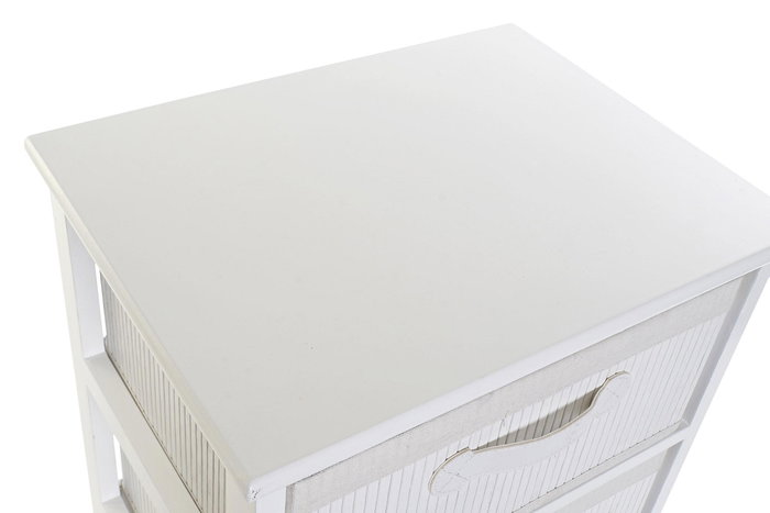 DKD Home Decor Cajonera Basicos Blanco 32 x 45 x 42 cm 2 Cajones
