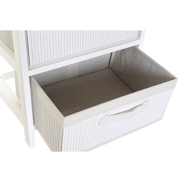 DKD Home Decor Cajonera de Bambú y Paulownia Blanca con 2 Cajones DKD Home Decor Cajonera de Bambú y Paulownia Blanca con 2 Cajones