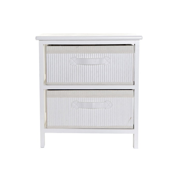 DKD Home Decor Cajonera de Bambú y Paulownia Blanca con 2 Cajones DKD Home Decor Cajonera de Bambú y Paulownia Blanca con 2 Cajones