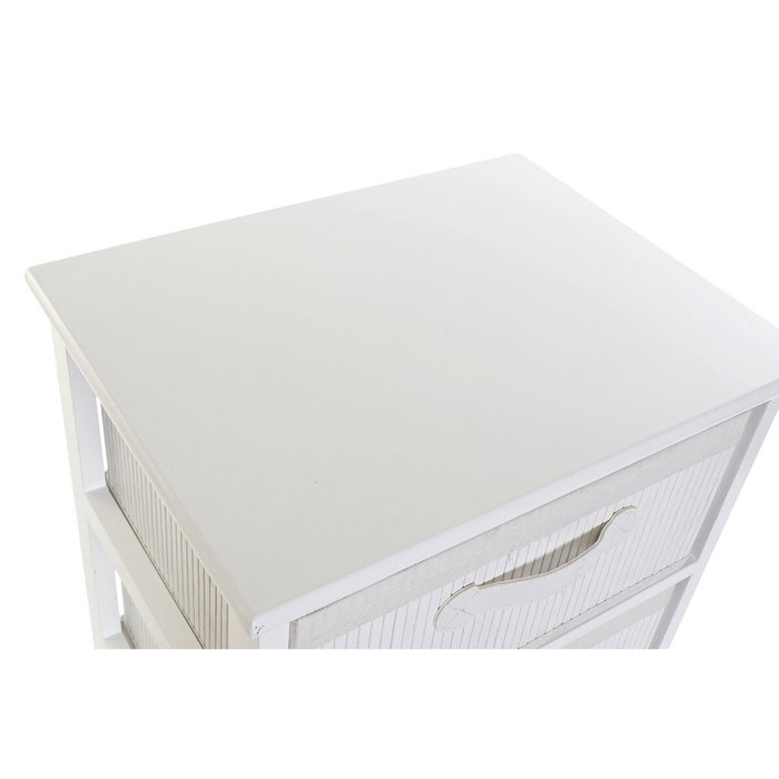 DKD Home Decor Cajonera de Bambú y Paulownia Blanca con 2 Cajones DKD Home Decor Cajonera de Bambú y Paulownia Blanca con 2 Cajones
