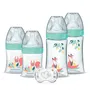 Dodie Juego de 4 Biberones con Tetina Anticolicos Redonda (2x150mL y 2x270mL) + Chupete de Parto DOD3700763511603