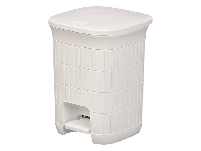 Stefanplast Papelera Domus Pequeña Blanca 6 Litros con Pedal y Cubo Extraíble, 20.5x27x20.5 cm (Set de 6)