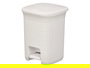 Stefanplast Papelera Domus Pequeña Blanca 6 Litros con Pedal y Cubo Extraíble, 20.5x27x20.5 cm (Set de 6)