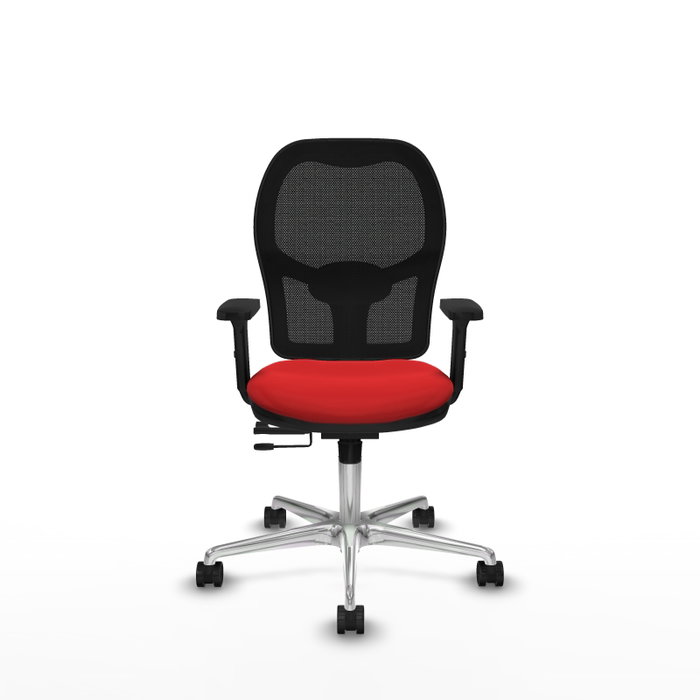 PIQUERAS Y CRESPO Silla de oficina Jorquera con mecanismo Sincro/Traslack, Rojo y Negro