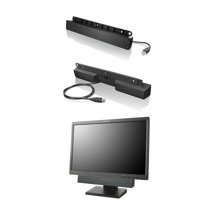 Lenovo Barra de Sonido USB para PC, 2.0 canales, 2.5 W, 70 dB, Negro, Alambrico, Dimensiones: 34.5 * 6.6 * 4.1 cm Lenovo Barra de Sonido USB para PC, 2.0 canales, 2.5 W, 70 dB, Negro, Alambrico, Dimensiones: 34.5 * 6.6 * 4.1 cm