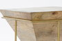 DKD Home Decor Mesita Auxiliar Moderna Natural Dorado Mango Metal 40x40x45 cm