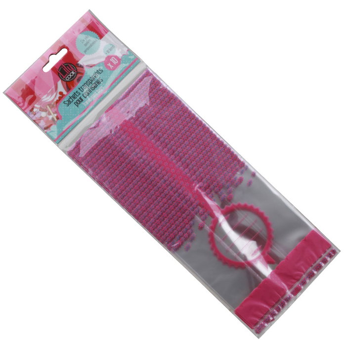 Lily Cook Juego de 10 Bolsas Confitería Tradition Plástico 10,5x24 cm Colores Surtidos