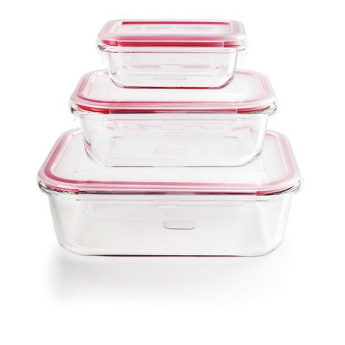 Ibili Set de 3 fiambreras de borosilicato (180 ml, 650 ml, 1500 l)