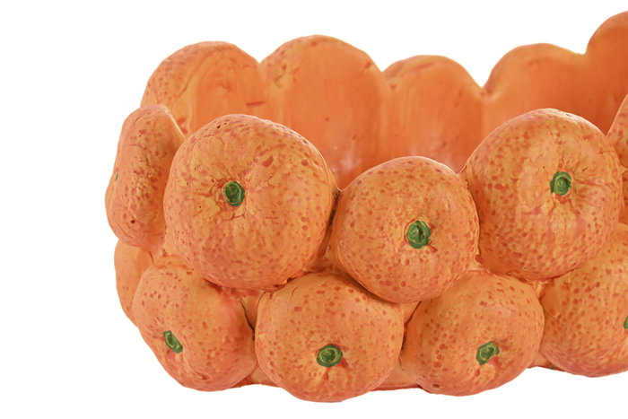 DKD Home Decor Centro de Mesa de Cemento Mandarinas Naranja