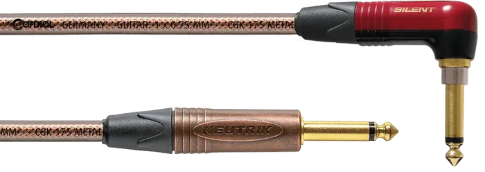 Cordial Cable de Guitarra Jack/Jack Acodado Silent Metal - 6M Cordial Cable de Guitarra Jack/Jack Acodado Silent Metal - 6M