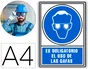 Archivo 2000 Señal Obligatorio Uso de Gafas PVC Azul Luminiscente 210x297 mm