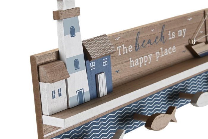DKD Home Decor Perchero Mediterraneo Natural Azul Marino 5 x 18 x 40 cm (4 Unidades) DKD Home Decor Perchero Mediterraneo Natural Azul Marino 5 x 18 x 40 cm (4 Unidades)