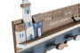 DKD Home Decor Perchero Mediterraneo Natural Azul Marino 5 x 18 x 40 cm (4 Unidades)