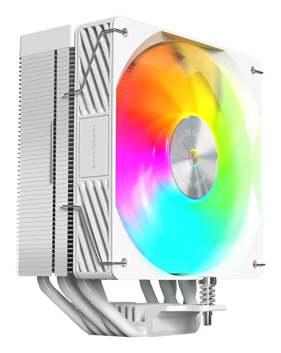 Mars Gaming MCPU-X5ARGBW Ventilador CPU Refrigerador Procesador 12cm ARGB Blanco, 5 Heatpipes, 280W TDP, PWM, Compatible con Intel LGA1700/AMD AM4/AM5