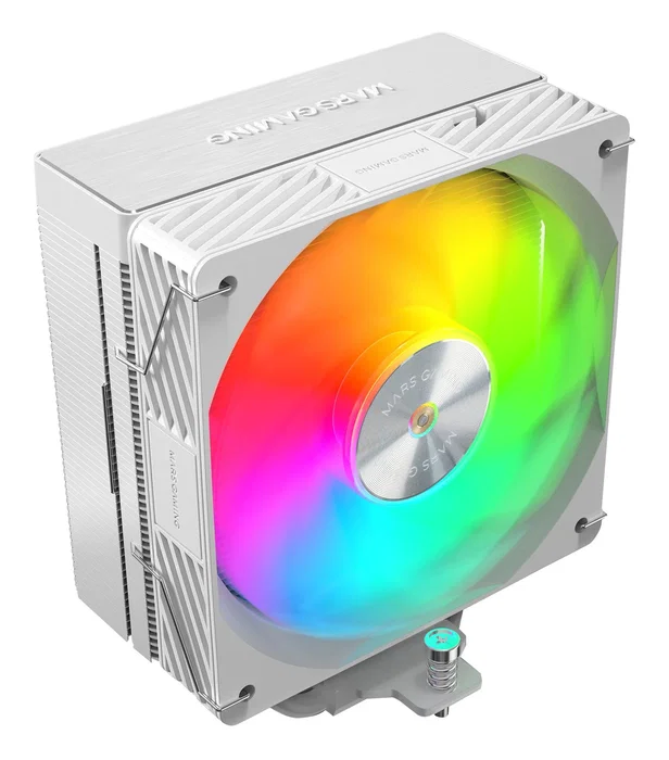 Mars Gaming MCPU-X5ARGBW Ventilador CPU Refrigerador Procesador 12cm ARGB Blanco, 5 Heatpipes, 280W TDP, PWM, Compatible con Intel LGA1700/AMD AM4/AM5