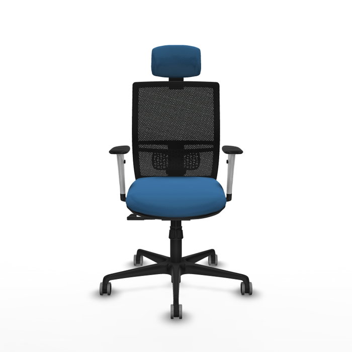 PIQUERAS Y CRESPO Silla de oficina Yunquera con Mecanismo Sincro Azul claro y Negro