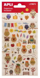 Apli Kids R.17871 Pegatinas Otoño, 47 unidades, adhesivo permanente, acabado epoxy, para scrapbooking, decorar o niños +4 años