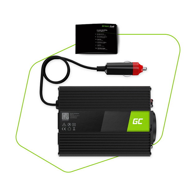 Green Cell Inversor de Potencia INV28 24V a 230V 300W Onda Senoidal Modificada