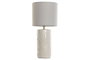DKD Home Decor Lámpara de sobremesa de gres y lino Blanco