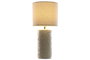 DKD Home Decor Lámpara de sobremesa de gres y lino Blanco