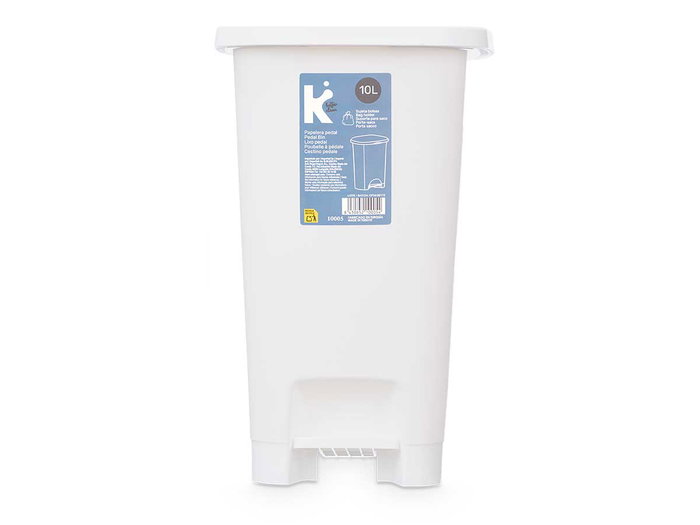 Arte Regal Papelera 10L Pedal Blanca 21x33x28cm con Tapa y Pedal de Plástico (Set de 8)