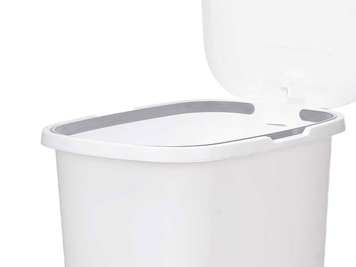 Arte Regal Papelera 10L Pedal Blanca 21x33x28cm con Tapa y Pedal de Plástico (Set de 8)