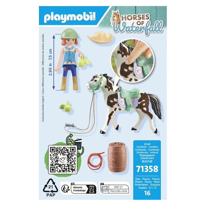 Playmobil 71358 Horses of Waterfall - Ellie & Sawdust mit Westernübung Set de Figuras de Juguete Disney, 4 Piezas, Multicolor, Edad 5+