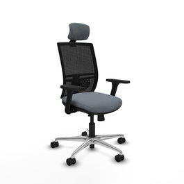 PIQUERAS Y CRESPO Silla de oficina Yunquera con mecanismo Sincro/Traslack, Brazos 3D y Cabecero 1D
