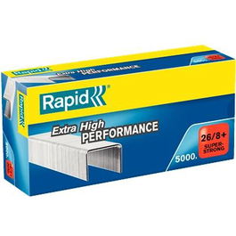 Rapid Grapas 26-8+ Super Strong Galvanizada Caja De 5000 Unidades