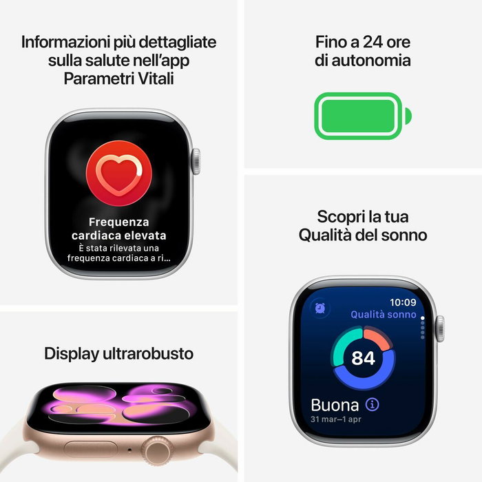 Apple Watch Series 11 GPS 42mm Plata con Correa Niebla Púrpura (S/M)