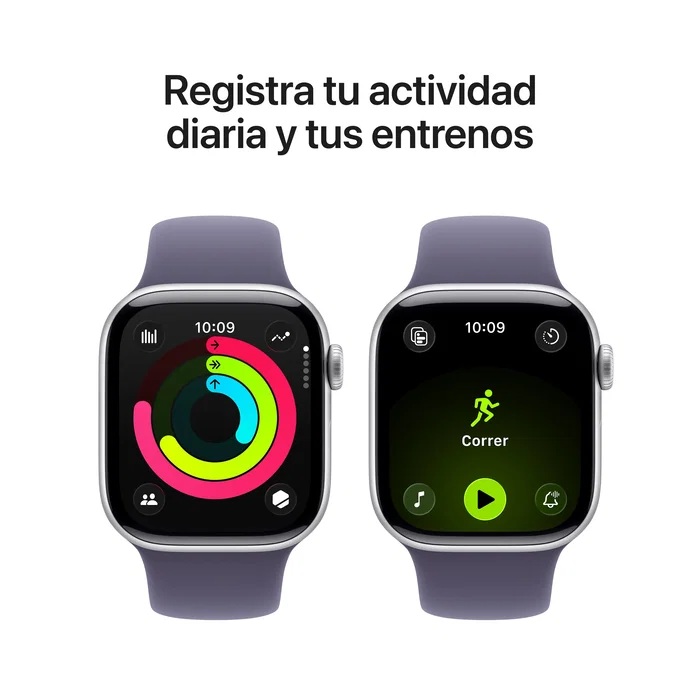 Apple Watch Series 11 GPS 42mm Plata con Correa Niebla Púrpura (S/M)