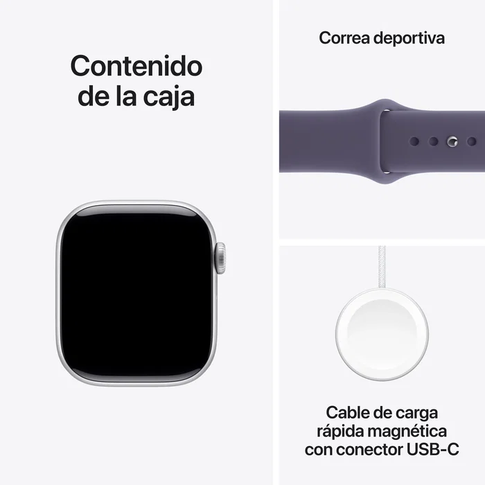 Apple Watch Series 11 GPS 42mm Plata con Correa Niebla Púrpura (S/M)