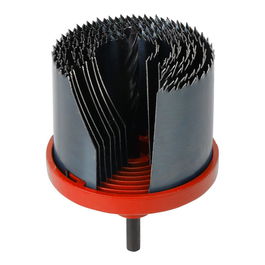 Workpro Juego de 7 Coronas ∅26-63 x 25 mm, Hojas Acero 65mn Base Aluminio Eje Acero al Carbono