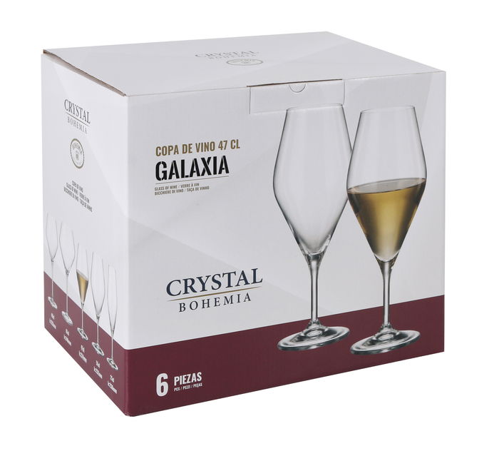 Bohemia Set 6 Copas Vino Galaxia 470 cc, Alto 23 cm (4 Cajas)