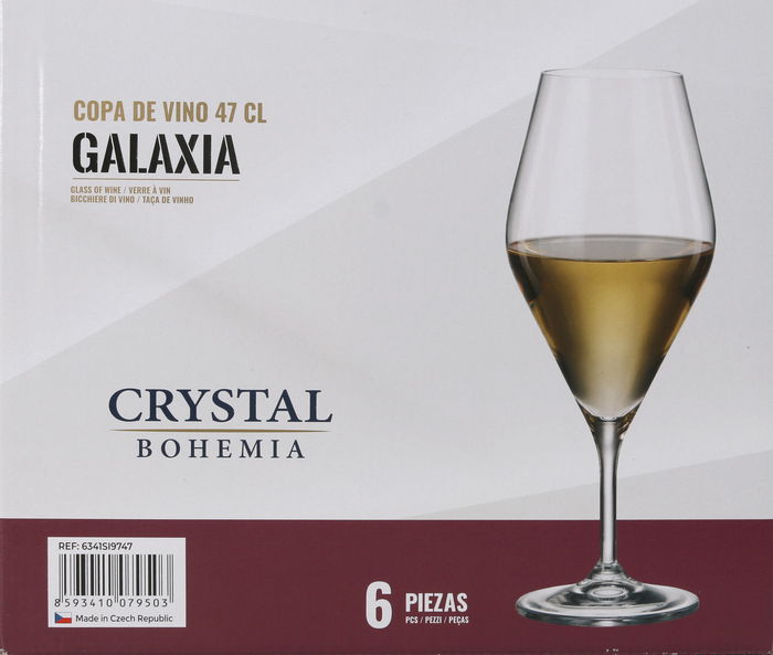 Bohemia Set 6 Copas Vino Galaxia 470 cc, Alto 23 cm (4 Cajas)