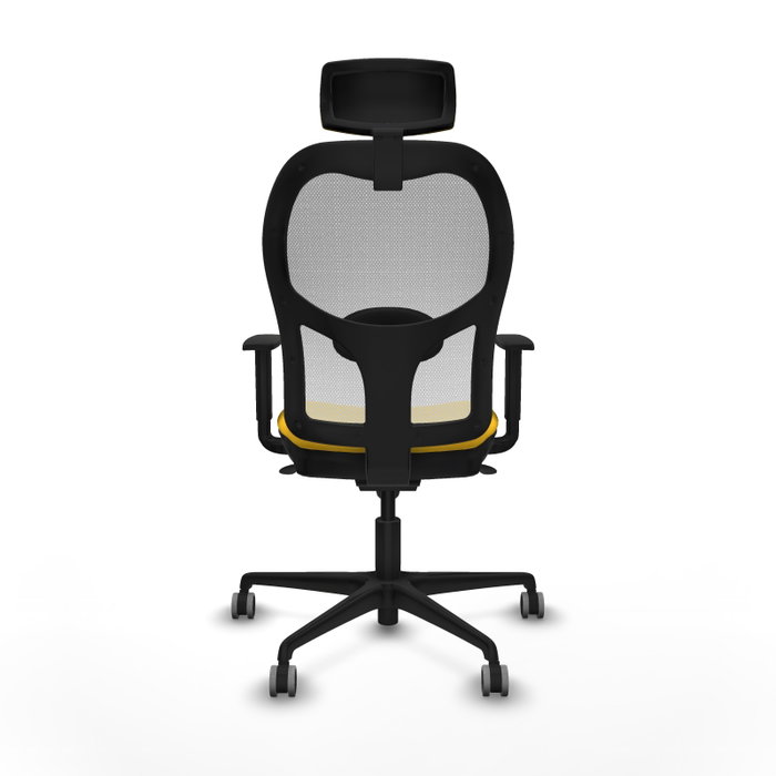 PIQUERAS Y CRESPO Silla de oficina Jorquera con mecanismo Sincro, Similpiel Amarillo y Malla Blanca PIQUERAS Y CRESPO Silla de oficina Jorquera con mecanismo Sincro, Similpiel Amarillo y Malla Blanca