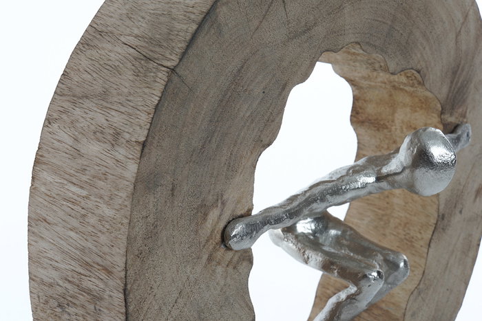DKD Home Decor Figura de Persona en Mango y Aluminio, Natural y Plateado