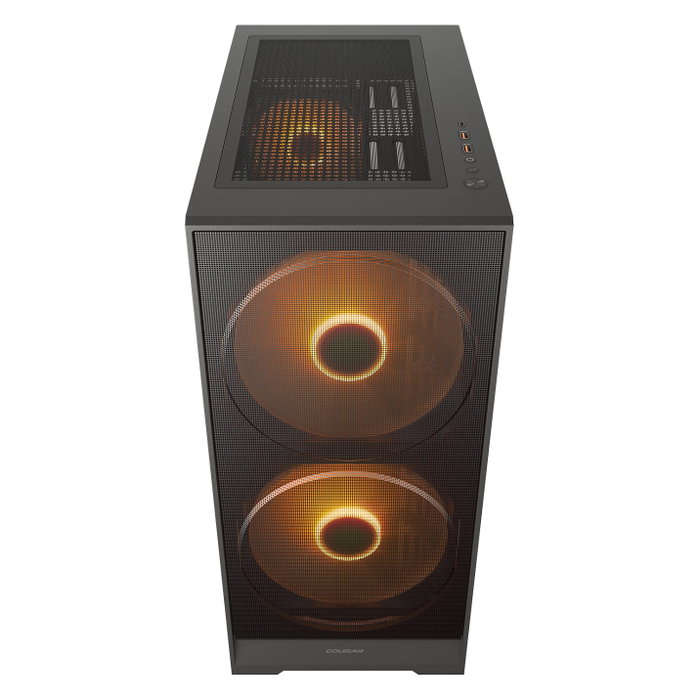 COUGAR CGR-5VA4B-RGB Airface 180 Midi Tower Negro, con ARGB, Ventana de Vidrio Templado, 3 Ventiladores Preinstalados