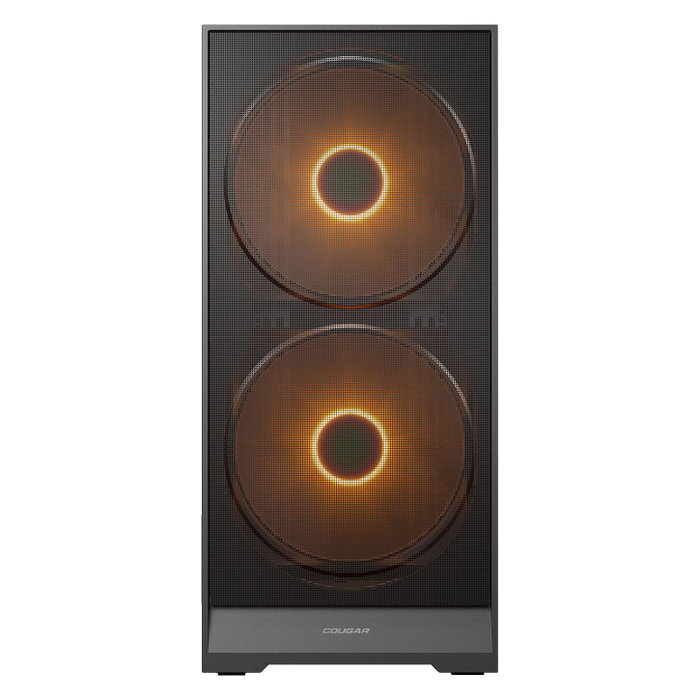 COUGAR CGR-5VA4B-RGB Airface 180 Midi Tower Negro, con ARGB, Ventana de Vidrio Templado, 3 Ventiladores Preinstalados